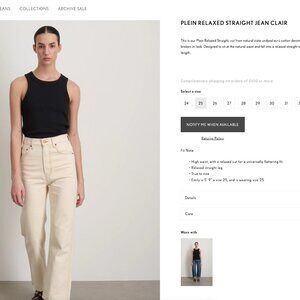 B Sides Plein Relaxed Straight Jean Clair, Size 25 (Altered/hemmed)